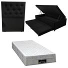 Cama Box Baú Solteiro com Auxiliar Bicama Colchão Riviera Molas Ensacadas 25cm Kit Completo com Cabeceira Botonê Diversas Cores Cama Box Baú Solteiro com Auxiliar Bicama Colchão Riviera Molas Ensacadas 25cm Kit Completo com Cabeceira Botonê Diversas Cores