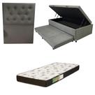 Cama Box Baú Solteiro com Auxiliar Bicama Colchão Solteiro Espuma D20 12cm Kit Completo com Cabeceira Botonê Diversas Cores Cama Box Baú Solteiro com Auxiliar Bicama Colchão Solteiro Espuma D20 12cm Kit Completo com Cabeceira Botonê Diversas Cores