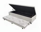 Cama Box baú solteiro com auxiliar linho 88x188 Cama Box baú solteiro com auxiliar linho 88x188