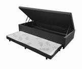 Cama Box baú solteiro com auxiliar linho 88x188