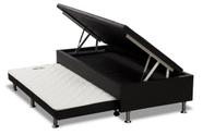 Cama Box Bau Solteiro com Auxiliar Semi Ortopedica material sintético 78x188