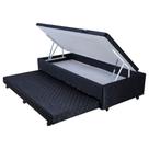 Cama Box Bau Solteiro Com Auxiliar Semi Ortopedico Poliester 088X188 Cama Box Bau Solteiro Com Auxiliar Semi Ortopedico Poliester 088X188