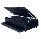 Cama Box Baú Solteiro Com Colchão Auxiliar 088x188 Em material sintético Blindada Reforçada Cama Box Baú Solteiro Com Colchão Auxiliar 088x188 Em material sintético Blindada Reforçada