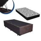 Cama Box Baú Solteiro Conforto Sintético Marrom + Colchão Solteiro Conforto Espuma D33 Com EPS 30x88x188 Cama Box Baú Solteiro Conforto Sintético Marrom + Colchão Solteiro Conforto Espuma D33 Com EPS 30x88x188