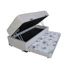 Cama Box Baú Solteiro Conjugada de Mola com Cama Auxiliar Bicama 3 em 1 Suede Bege Cama Box Baú Solteiro Conjugada de Mola com Cama Auxiliar Bicama 3 em 1 Suede Bege