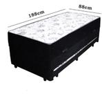 Cama Box Baú Solteiro Conjugada de Mola com Cama Auxiliar Bicama 3 em 1 Suede Preto