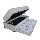 Cama Box Baú Solteiro Conjugado De Mola Com Cama Auxiliar Bicama 3 Em 1 Suede Bege