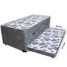 Cama Box Baú Solteiro Conjugado De Mola Com Cama Auxiliar Bicama 3 Em 1 Suede Cinza