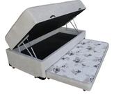 Cama Box Baú Solteiro Conjugado Espuma com Cama Auxiliar Bicama 3 em 1 - Branco