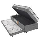Cama Box Baú Solteiro Conjugado Espuma com Cama Auxiliar Bicama 3 em 1 - Matelassê Cinza