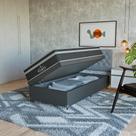 Cama Box Baú Solteiro Couro Preto + Colchão Paris Preto
