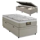 Cama Box Baú Solteiro Cristal Molas Ensacadas 88x188x64cm
