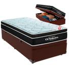 Cama Box Baú Solteiro e Colchão Elegant Molas Ensacadas Ortobom Marrom