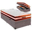 Cama Box Baú Solteiro e Colchão Esplendor Molas Ensacadas Luckspuma Cinza Cama Box Baú Solteiro e Colchão Esplendor Molas Ensacadas Luckspuma Cinza