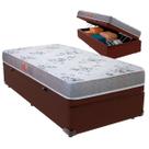 Cama Box Baú Solteiro e Colchão Pro-Life D28 Colchobel Marrom