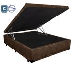 Cama Box Baú Solteiro Gold AColchões Suede Marrom 41x138x188