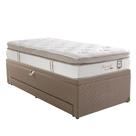 Cama Box Baú Solteiro Herval Channel Bambu, 77x88x188 cm, Molas Ensacadas, Colchão Auxiliar