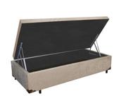 Cama Box Baú Solteiro Kings Stop AColchões Suede Bege 41x88x188
