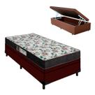 Cama Box Baú Solteiro Marrom Colchão 20 de Altura Veneza Cama Box Baú Solteiro Marrom Colchão 20 de Altura Veneza
