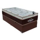 Cama Box Baú Solteiro Marrom e Colchão Sleep King Molas Ensacadas Ortobom