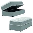 Cama Box Baú Solteiro Molas Ensacadas Pillow Top 88x188x66cm Martino Cinza Umaflex