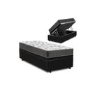 Cama Box Baú Solteiro Preto Colchão ISO 100 D33 - Ortobom