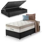 Cama Box Baú Solteiro Preto Colchão Molas Ensacadas Pillow In Zidi Houston 88x188x70cm