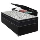 Cama Box Baú Solteiro Preto e Colchão Airtech 150 D45 Ortobom