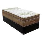 Cama Box Baú Solteiro Preto e Colchão Gold Ultragel Molas ensacadas Ortobom