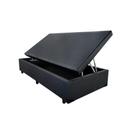 Cama Box Baú Solteiro Preto Sintético Abertura Lateral