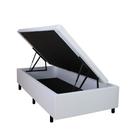 Cama Box Baú Solteiro Reforçada e Resistente Branco 88x188x34 cm