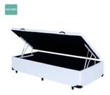 Cama Box Baú Solteiro Sintético Branco 88x188