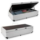 Cama Box Baú Solteiro Sintético Cama Branco 88x188x45cm