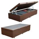 Cama Box Baú Solteiro Sintético Cama Marrom 88x188x45cm