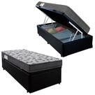Cama Box Baú Solteiro Sintético + Colchão De Espuma D33 88cm Preto Cama Box Baú Solteiro Sintético + Colchão De Espuma D33 88cm Preto