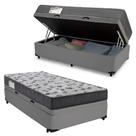 Cama Box Baú Solteiro Sintético + Colchão De Espuma D33 - SerenePrime - 88cm Cinza Cama Box Baú Solteiro Sintético + Colchão De Espuma D33 - SerenePrime - 88cm Cinza