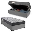 Cama Box Baú Solteiro Sintético + Colchão De Espuma D33 - Sereneprime - 88cm Cor:cinza