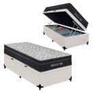 Cama Box Baú Solteiro Sintético + Colchão Molas Ensacadas Royal Sleep Royal Air 88cm - Suporta Até 150 Kg Por Pessoa