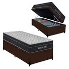 Cama Box Baú Solteiro Sintético + Colchão Molas Ensacadas Royal Sleep Royal Air 88cm - Suporta Até 150 Kg Por Pessoa