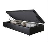 Cama Box Bau Solteiro Sintetico Preto 78x188x35 - FA Elegante