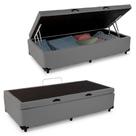 Cama Box Baú Solteiro Sintético Serene Cinza 88x188x44