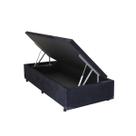 Cama Box Baú Solteiro Sonnoforte Luxo Suede Preto com Pistão - 088x188