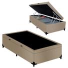 Cama Box Baú Solteiro Suede Bege Belluno 88x188x41 Cama Box Baú Solteiro Suede Bege Belluno 88x188x41