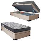 Cama Box Baú Solteiro Suede + Colchão De Espuma D33 - Serene - 88cm Bege