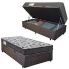Cama Box Baú Solteiro Suede + Colchão De Espuma D33 - SerenePrime - 88cm