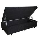 Cama Box Baú Solteiro Suede Preto - 88x188x35