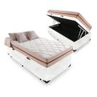 Cama Box Baú Solteiro Tecido Sintético Branco com Colchão Pillow Angel - Bello Box - Molas Ensacadas 62x88x188 Cama Box Baú Solteiro Tecido Sintético Branco com Colchão Pillow Angel - Bello Box - Molas Ensacadas 62x88x188