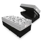 Cama Box Baú Solteiro Tecido Sintético Preto com Colchão de Molas Ensacadas - Probel - Evolution 88cm Cama Box Baú Solteiro Tecido Sintético Preto com Colchão de Molas Ensacadas - Probel - Evolution 88cm