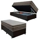 Cama Box Baú Suede Solteiro + Colchão Molas Ensacadas 88x188x69 Item na cor Preto Cama Box Baú Suede Solteiro + Colchão Molas Ensacadas 88x188x69 Item na cor Preto