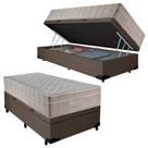 Cama Box Baú Suede Solteiro + Colchão SerenePrime Molas Ensacadas 88x188x69 Cama Box Baú Suede Solteiro + Colchão SerenePrime Molas Ensacadas 88x188x69